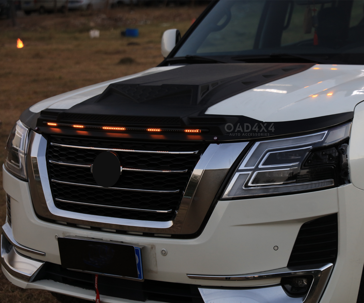 Bonnet Protector with LED Lights for Nissan Patrol Y62 Series 2019-Onwards