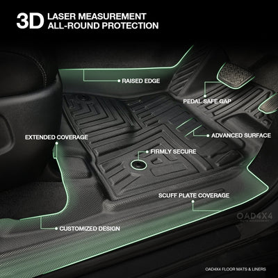 2 Rows Floor Mats & 3D Cargo Mat Boot Mat for Lexus LX570 2008-2012 5D TPE Door Sill Covered