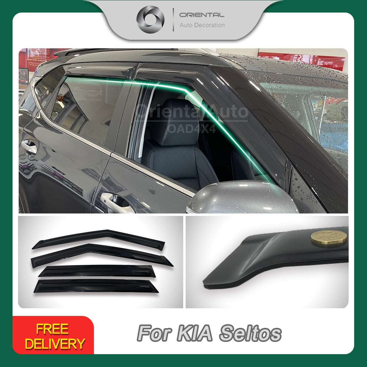 Luxury Weather Shields Weathershields Window Visors For KIA Seltos SP2 –  Oriental Auto (OAD4X4)