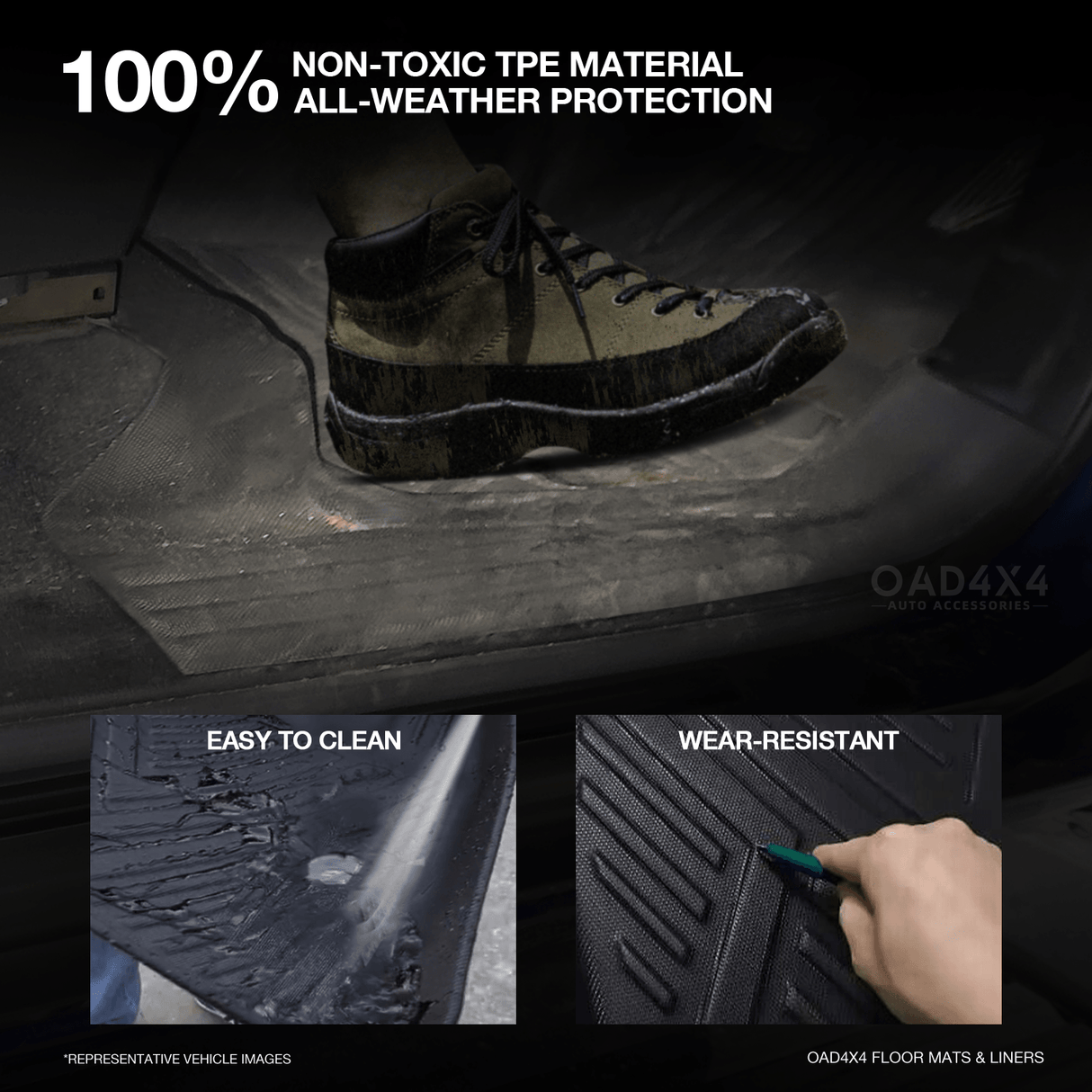 5D TPE Car Floor Mats for Ford F-150 F150 2023-Onwards