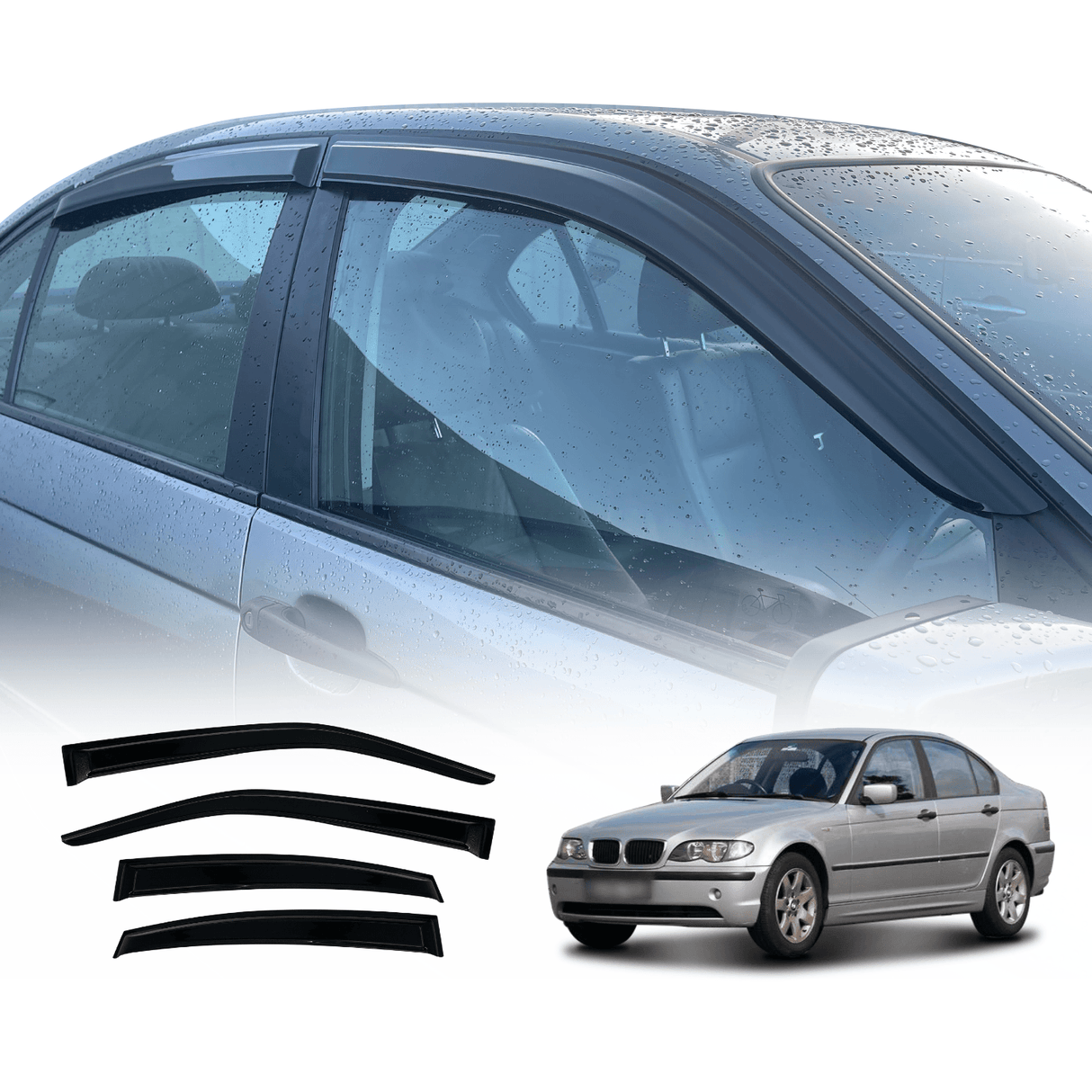 Luxury Weather Shields for BMW 3 Series E46 Sedan 1998-2006