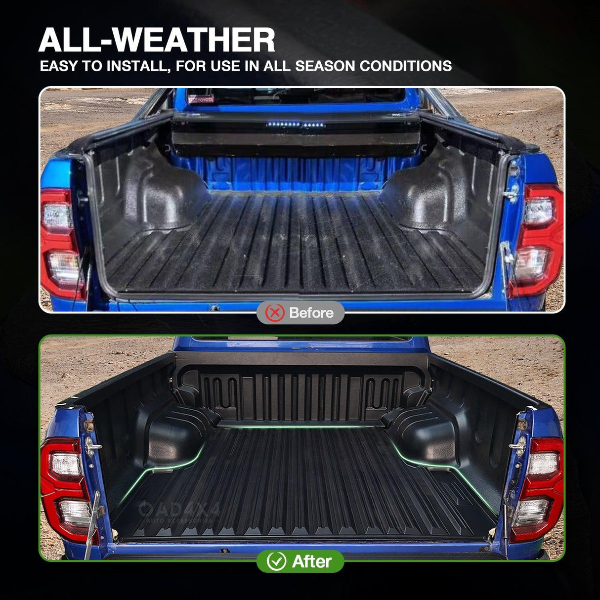 Ute Mat for Volkswagen Amarok Dual Cab NF Series 2023-Onwards with Factory Plastic Tub Liner