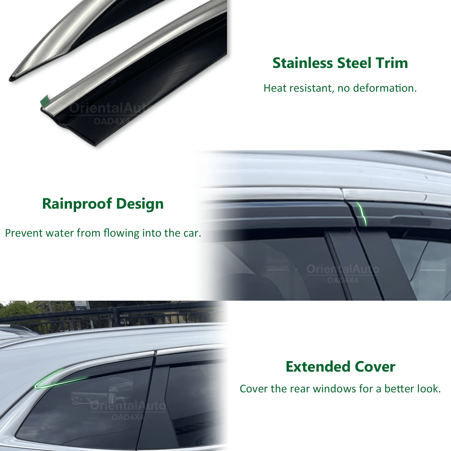 Stainless Edge Weather Shields for Toyota Land Cruiser Prado 250 LC250 2024-Onwards 6PCS