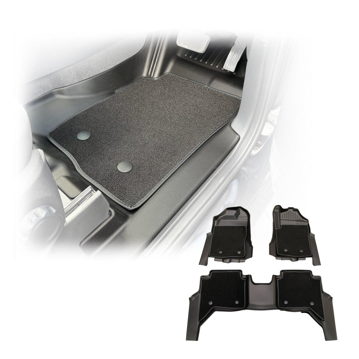 5D Double-Layer Car Floor Mats for Volkswagen Amarok NF Series 2023-Onwards