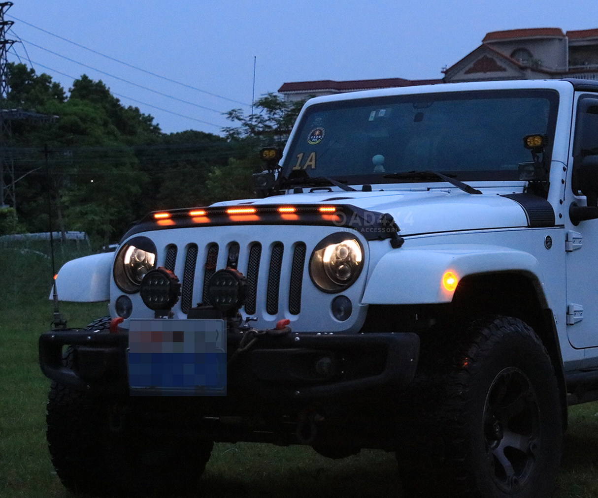 Bonnet Protector with LED Lights for Jeep Wrangler JK 4D 2007-2018