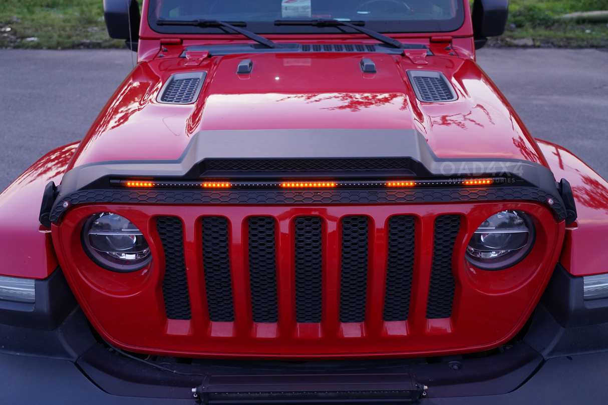 Bonnet Protector with LED Lights for Jeep Wrangler JL 4D 2018-Onwards
