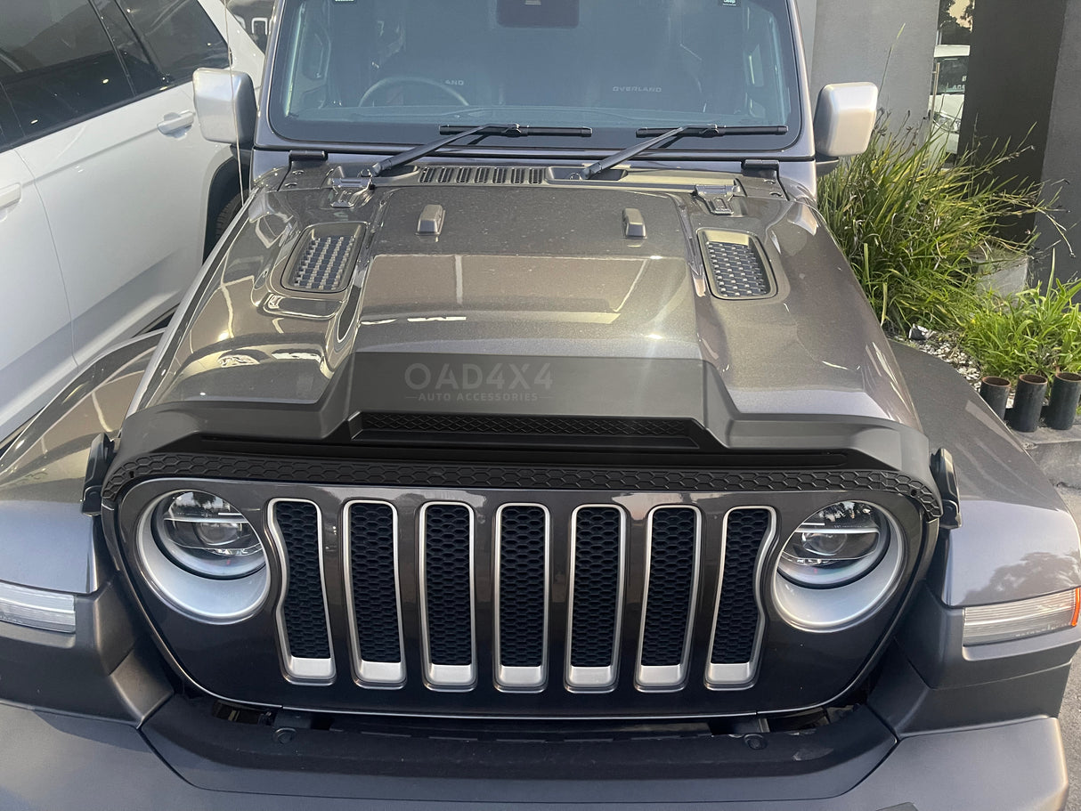 Bonnet Protector & Widened Weathershields for Jeep Wrangler JL Series 2 Doors 2018-Onwards 2PCS