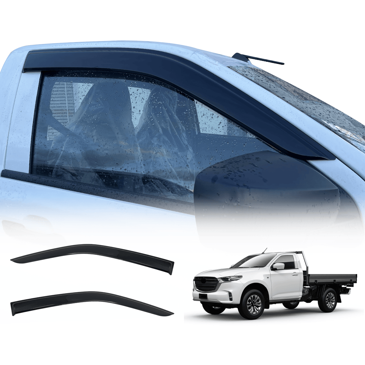 Luxury Weather Shields for Mazda BT-50 BT50 Single / Extra Cab 2020-Onwards 2PCS