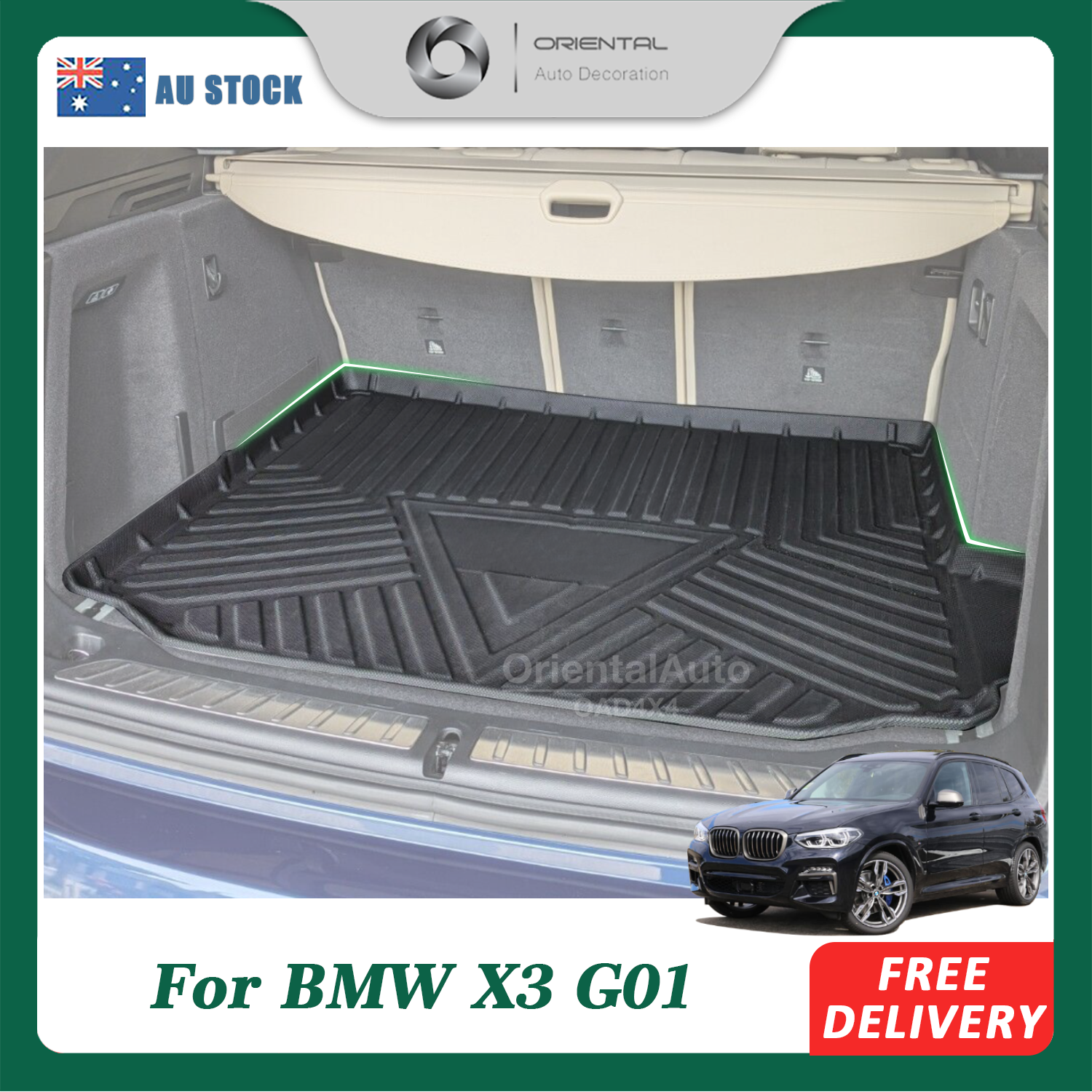 3D TPE Boot Mat for BMW X3 G01 2017 Cargo Mat Trunk Mat Boot