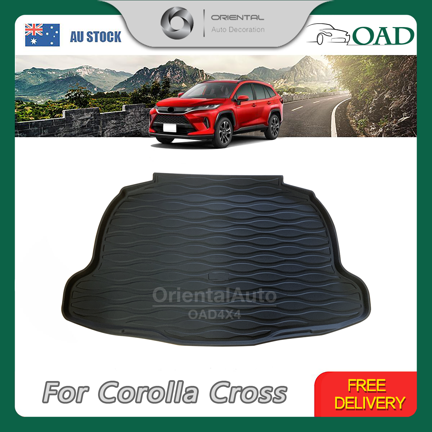 OAD 3D TPE Boot Mat for Toyota Corolla Cross 2022 Petrol Cargo