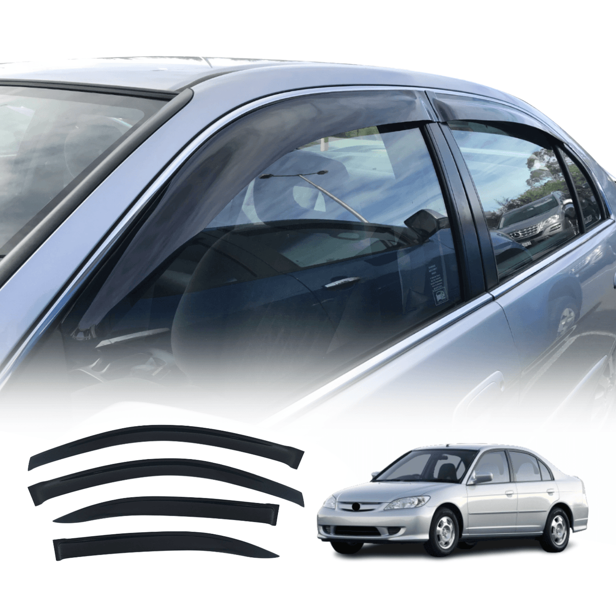 Weather Shields for Honda Civic Sedan 7th Gen 2000-2005
