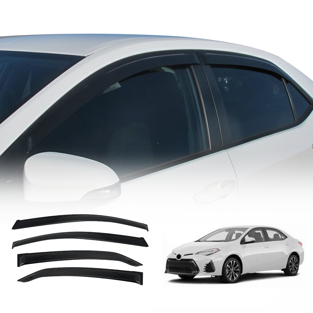 Luxury Weather Shields for Toyota Corolla Sedan 2013-2019