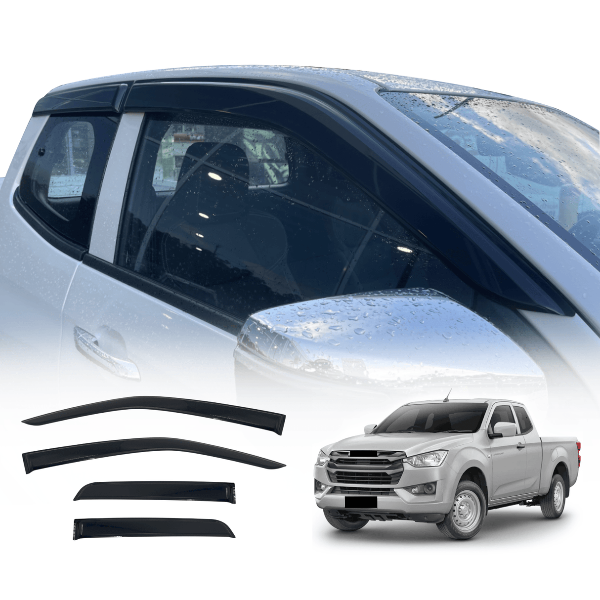 Luxury Weather Shields for ISUZU DMAX D-MAX Extra Cab 2020-Onwards