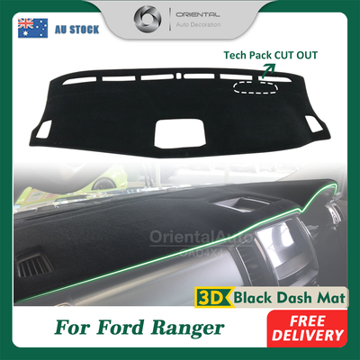 Pre-order 3D Black Dash Mat for Ford Ranger XL/XLS/XLT/FX4 2015-2022 Dashboard Cover