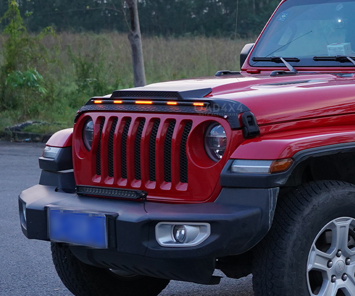 Bonnet Protector with LED Lights for Jeep Wrangler JL 4D 2018-Onwards