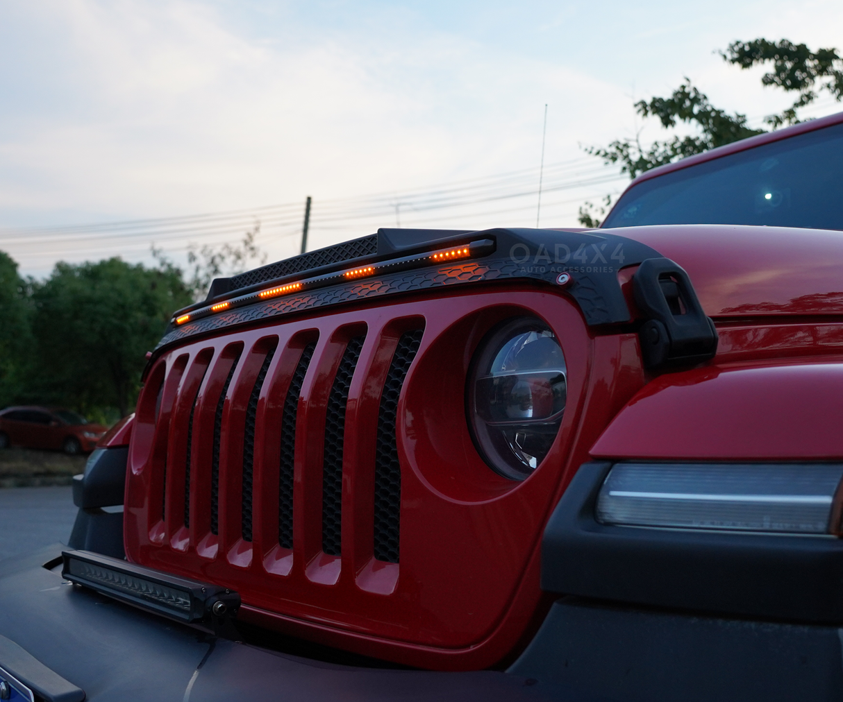 Bonnet Protector with LED Lights for Jeep Wrangler JL 4D 2018-Onwards