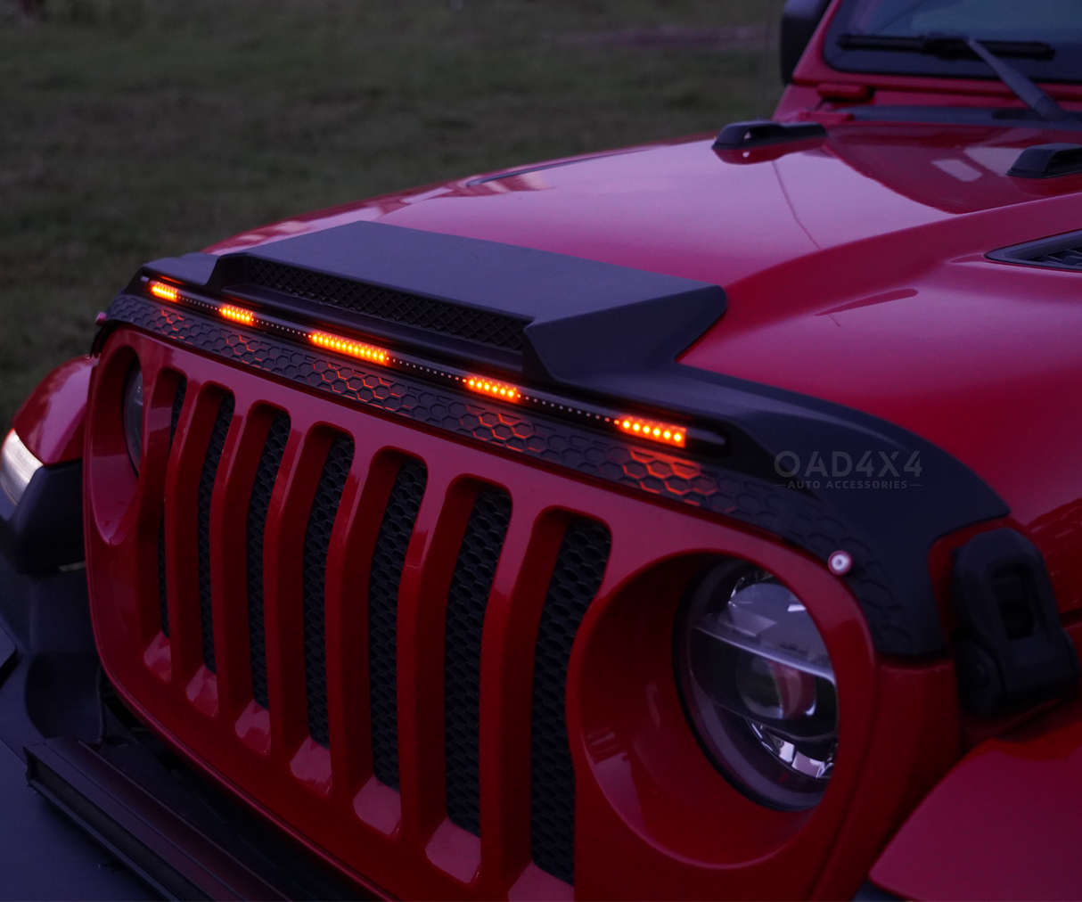 Bonnet Protector with LED Lights for Jeep Wrangler JL 4D 2018-Onwards