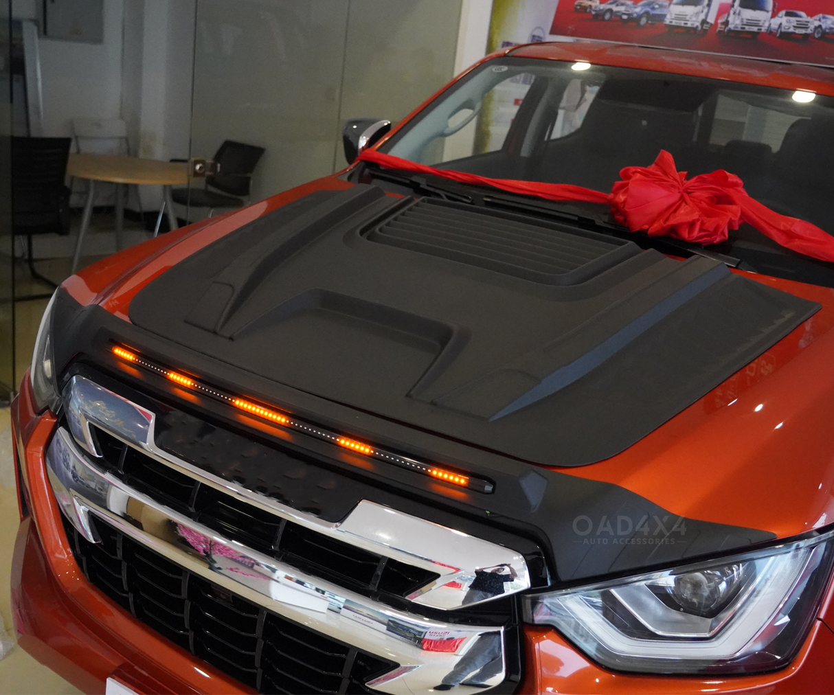 Bonnet Protector with LED Lights for ISUZU DMAX D-MAX 2020-Onwards
