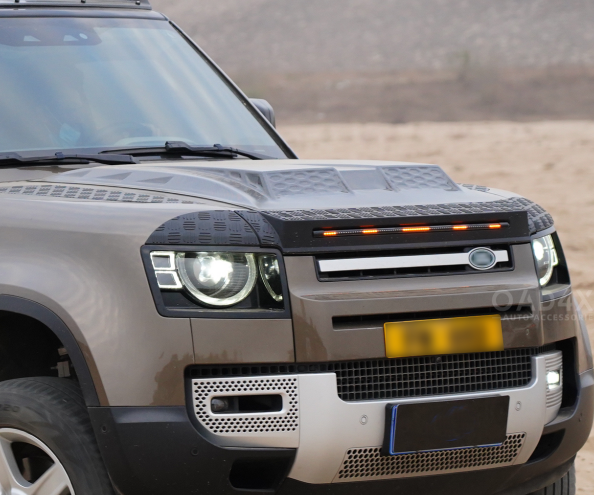 Bonnet Protector with LED Lights for Land Rover Defender L663 Series 2020-Onwards