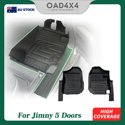 5D TPE Floor Mats Front 2pcs for Suzuki Jimny 5 Doors Manual Transmission 2018-Onwards Door Sill Covered Car Mats