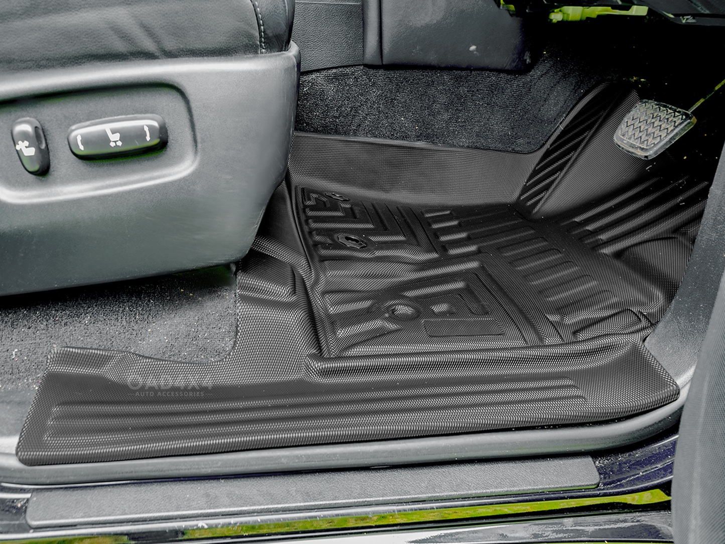 2 Rows Floor Mats & 3D Cargo Mat Boot Mat for Lexus LX570 2013-2021 5D TPE Door Sill Covered