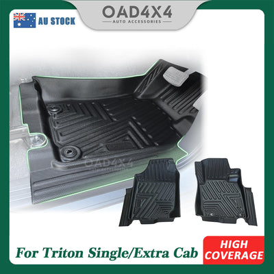 Pre-order 5D TPE Floor Mats for Mitsubishi Triton Single / Extra Cab MQ MR 2015-2024 Door Sill Covered Tailored Car Mats