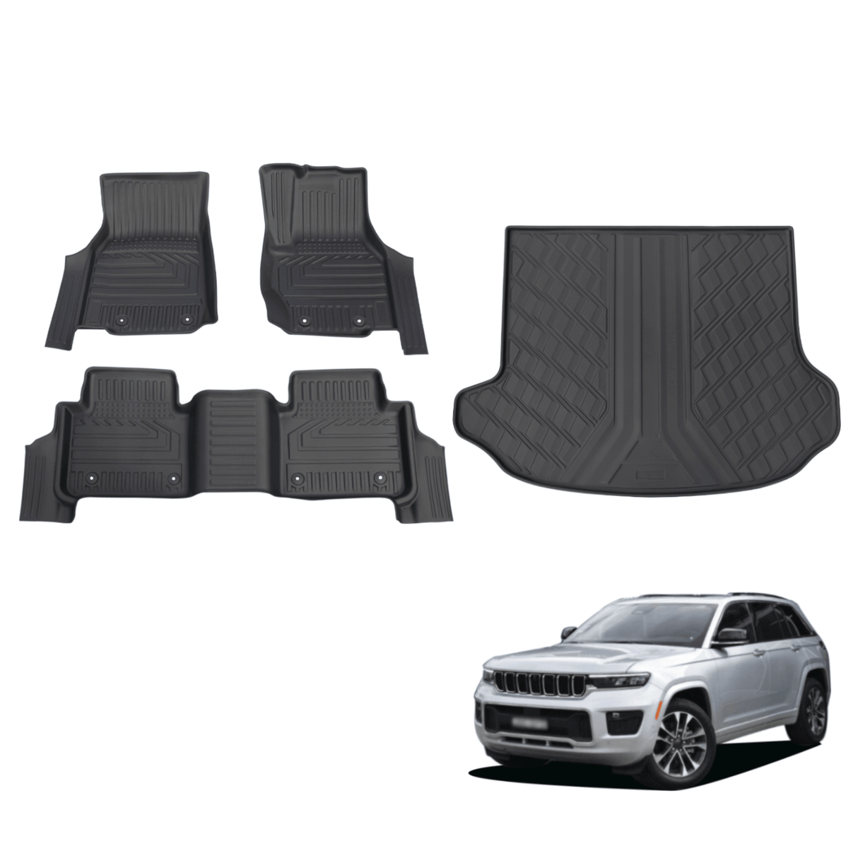 5D TPE Car Floor Mats for Jeep Grand Cherokee WL Series 5 Seats 2022-Onwards