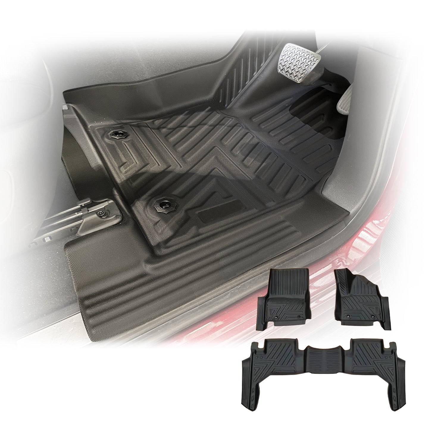 5D TPE Floor Mats for Toyota Landcruiser 300 2021-Onwards Door Sill Covered Car Floor Mat Liner for Land Cruiser 300 LC300