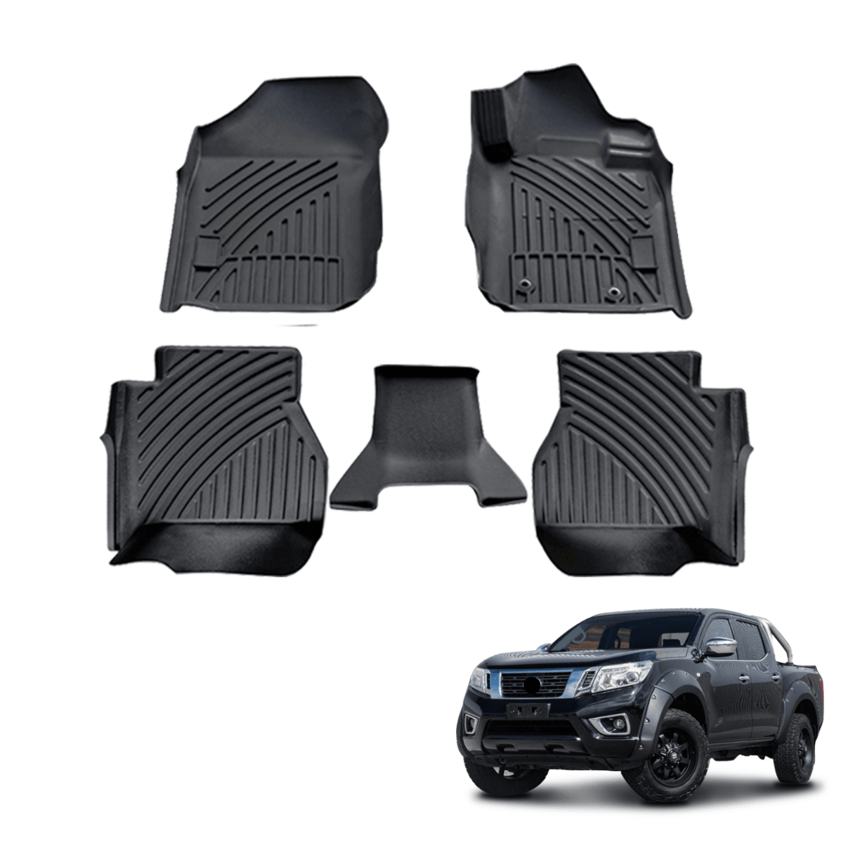 3D Car Floor Mats for Nissan Navara NP300 D23 Dual Cab 2015+ Without Cup Holder