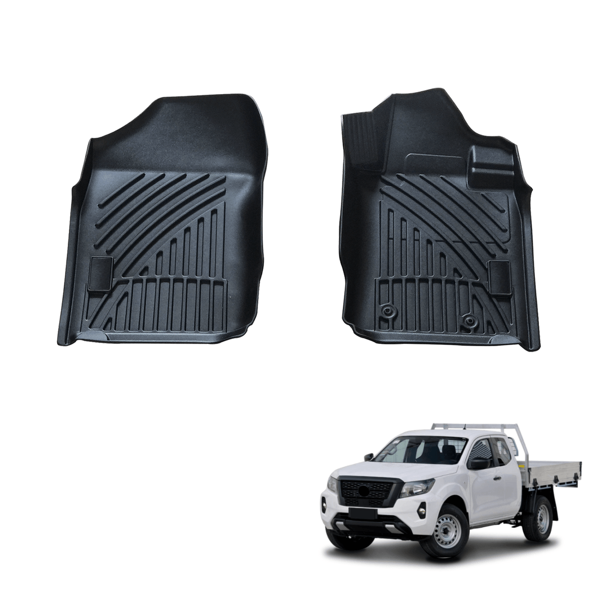 3D Car Floor Mats Floor Mats for Nissan Navara NP300 D23 Extra / Single Cab 2015+ 2pcs