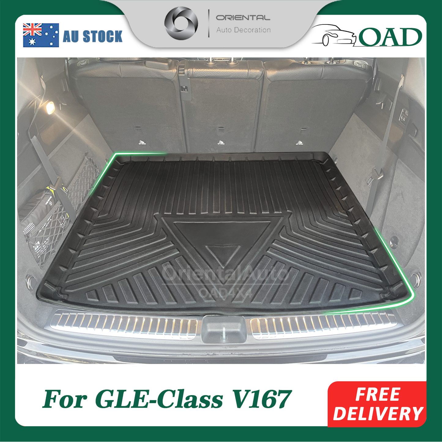 3D TPE Boot Mat for Mercedes Benz GLE-CLASS V167 2019-Onwards Cargo Mat Trunk Mat Boot Liner