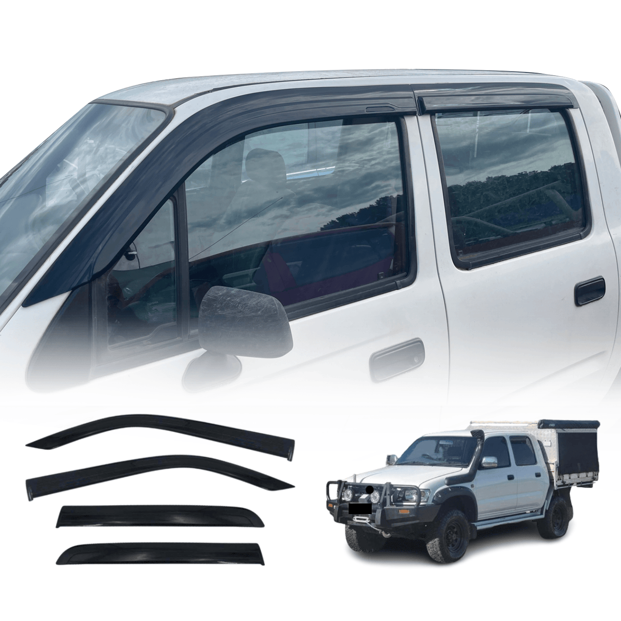 Luxury Weather Shields for Toyota Hilux Dual Cab 1997-2005