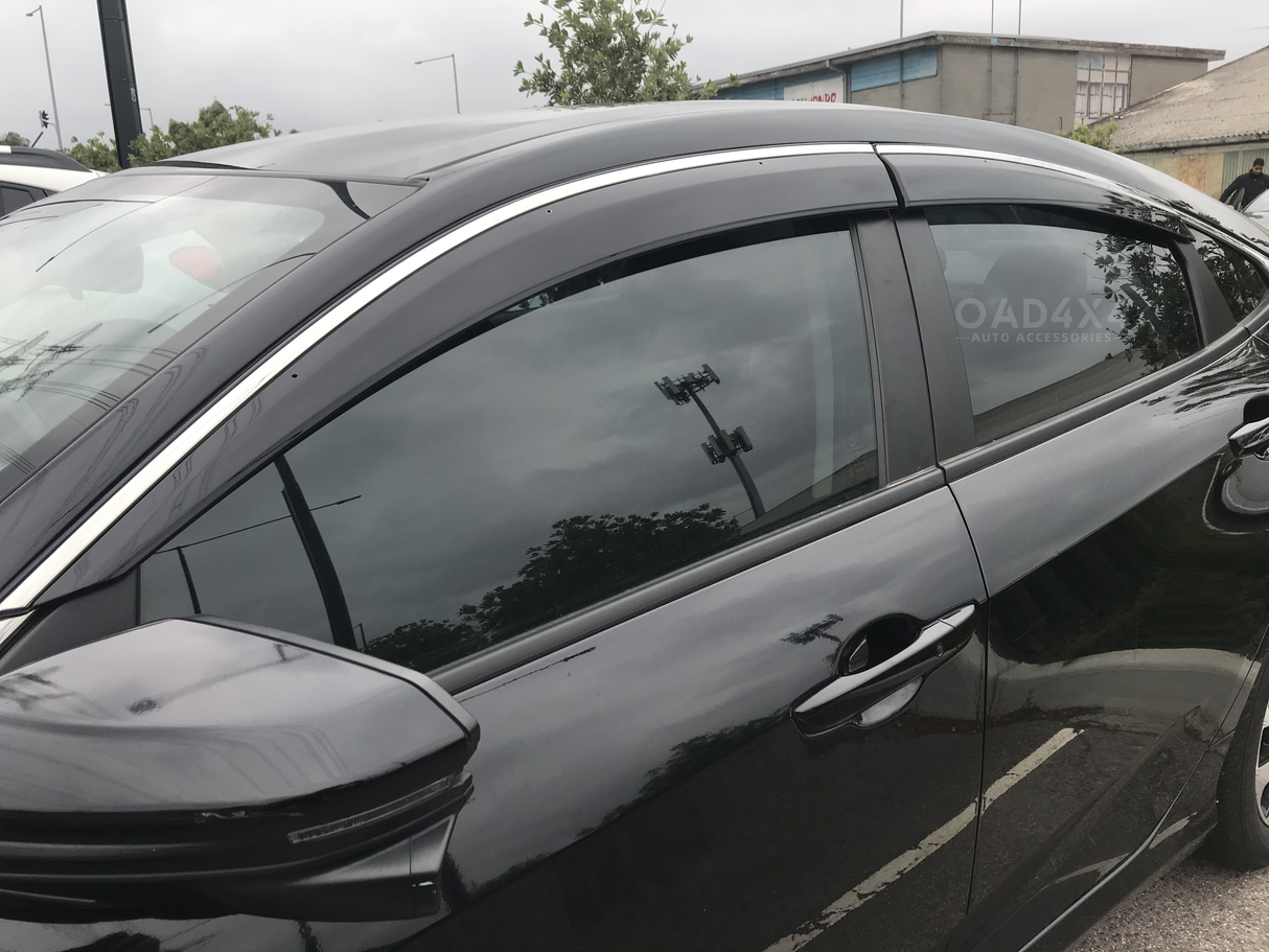 Stainless Edge Weather Shields for Honda Civic Sedan 10th Gen 2016-2021