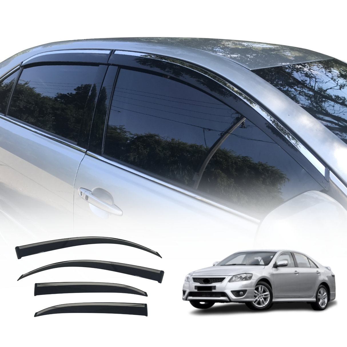 Stainless Edge Weather Shields for Toyota Aurion 2006-2011