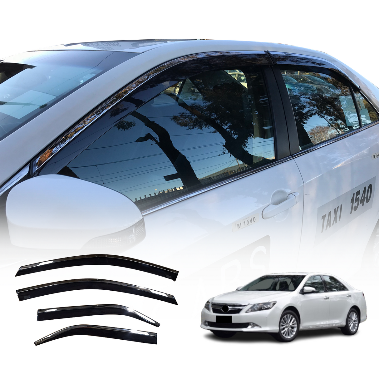 Stainless Edge Weather Shields for Toyota Aurion 2012-2017