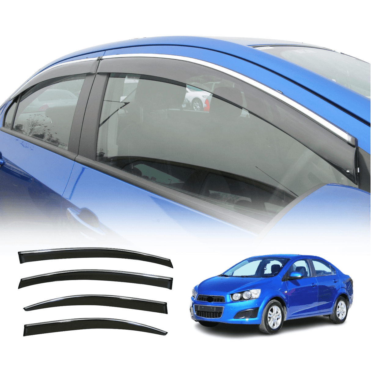 Stainless Edge Weather Shields for Holden Barina Sedan TM 2012-2019