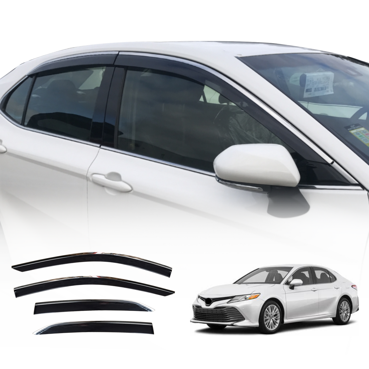 Stainless Edge Weather Shields for Toyota Camry 2017-2024