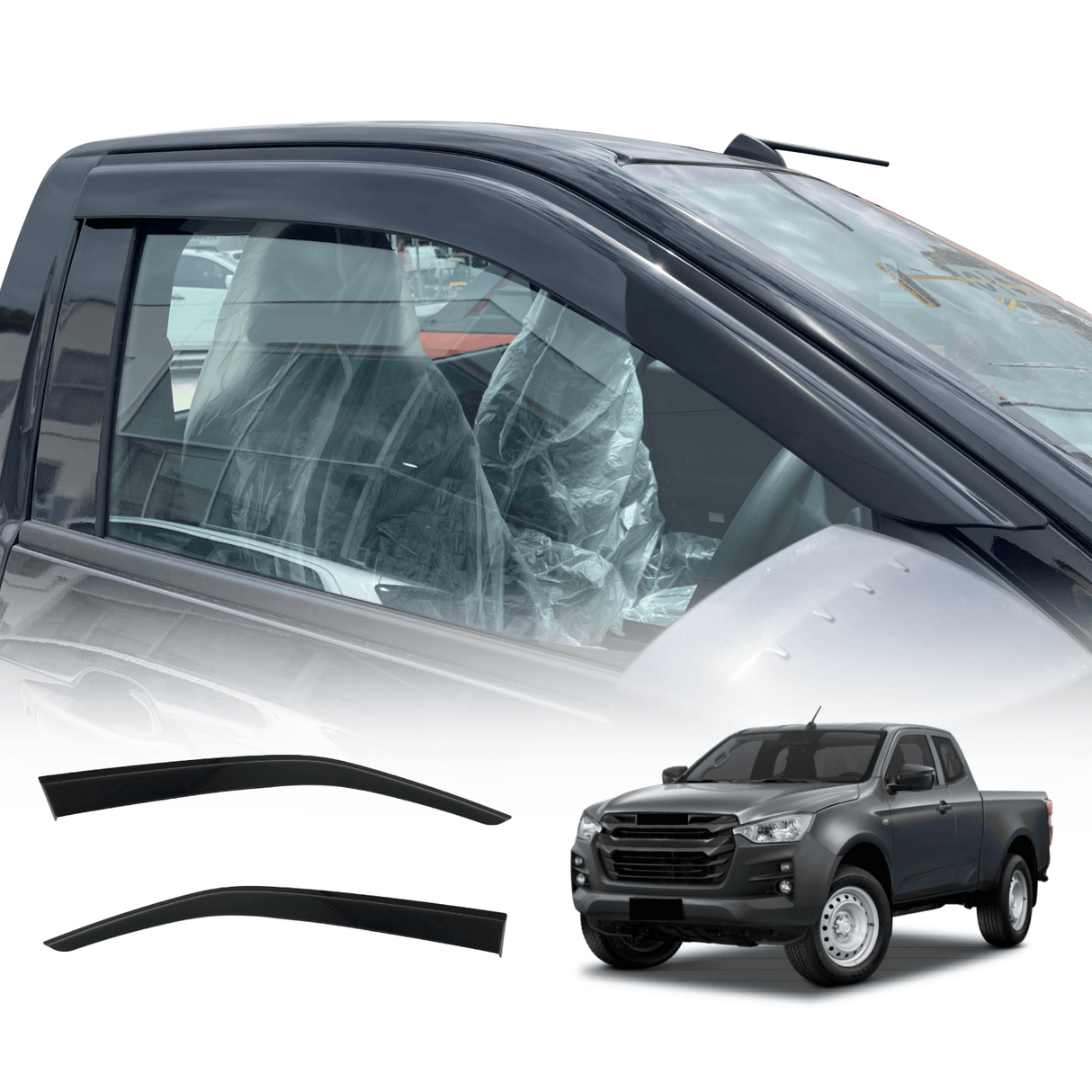 Injection Weather Shields for ISUZU DMAX D-MAX Single / Extra Cab 2020-Onwards 2PCS