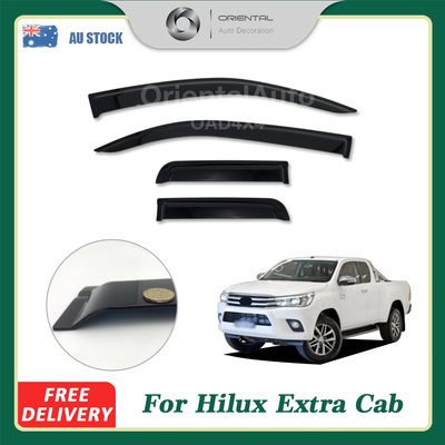 Injection Weather Shields for Toyota Hilux Extra Cab 2015+ Weathershields Window Visors