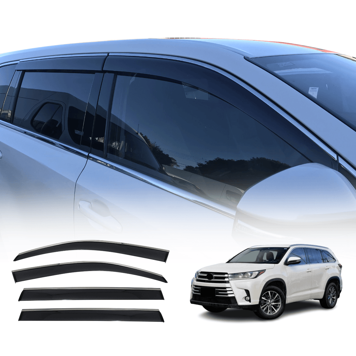 Stainless Edge Weather Shields for Toyota Kluger 2013-2021 ??? OAD4X4 ...