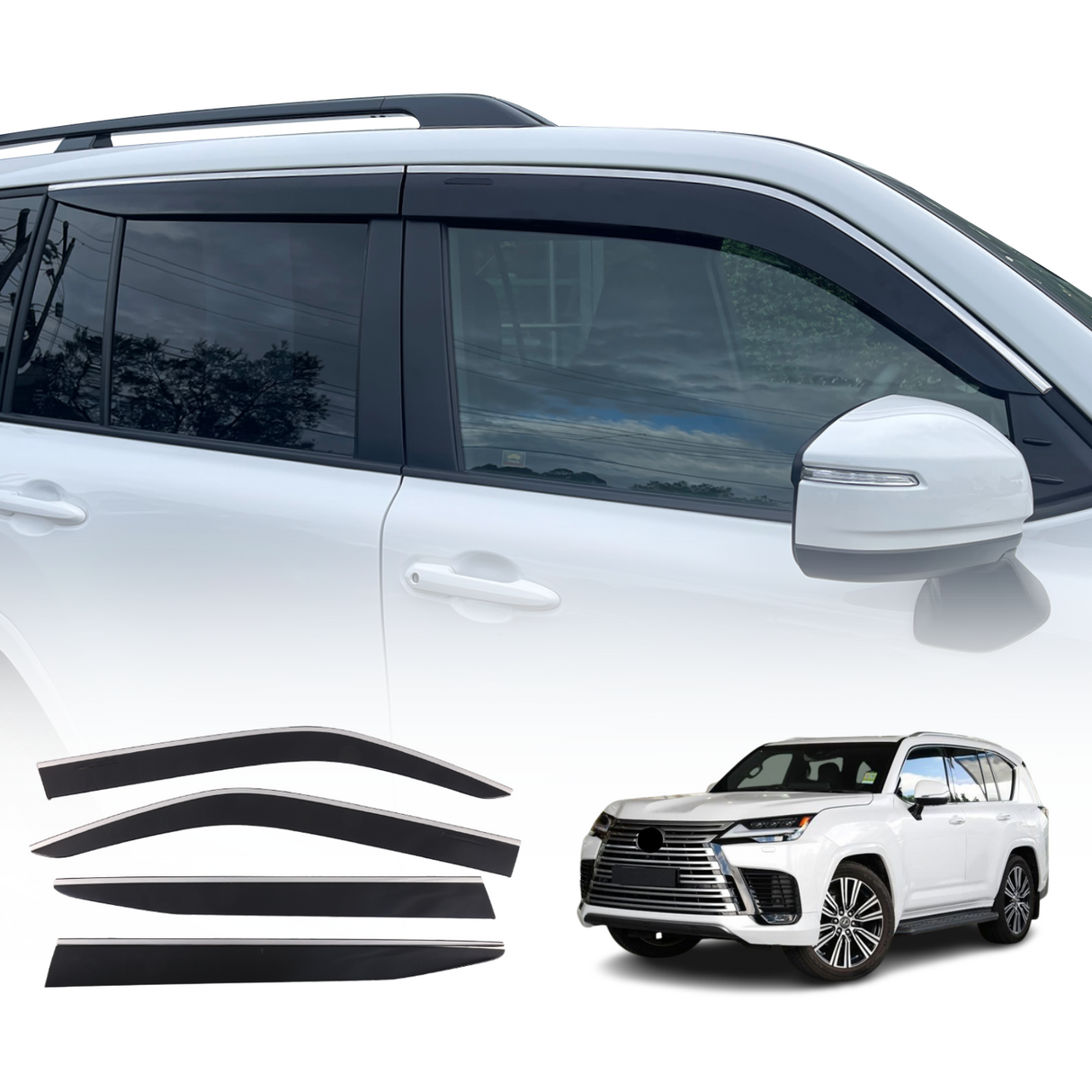 Stainless Edge Weather Shields for Lexus LX500d LX600 2021-Onwards