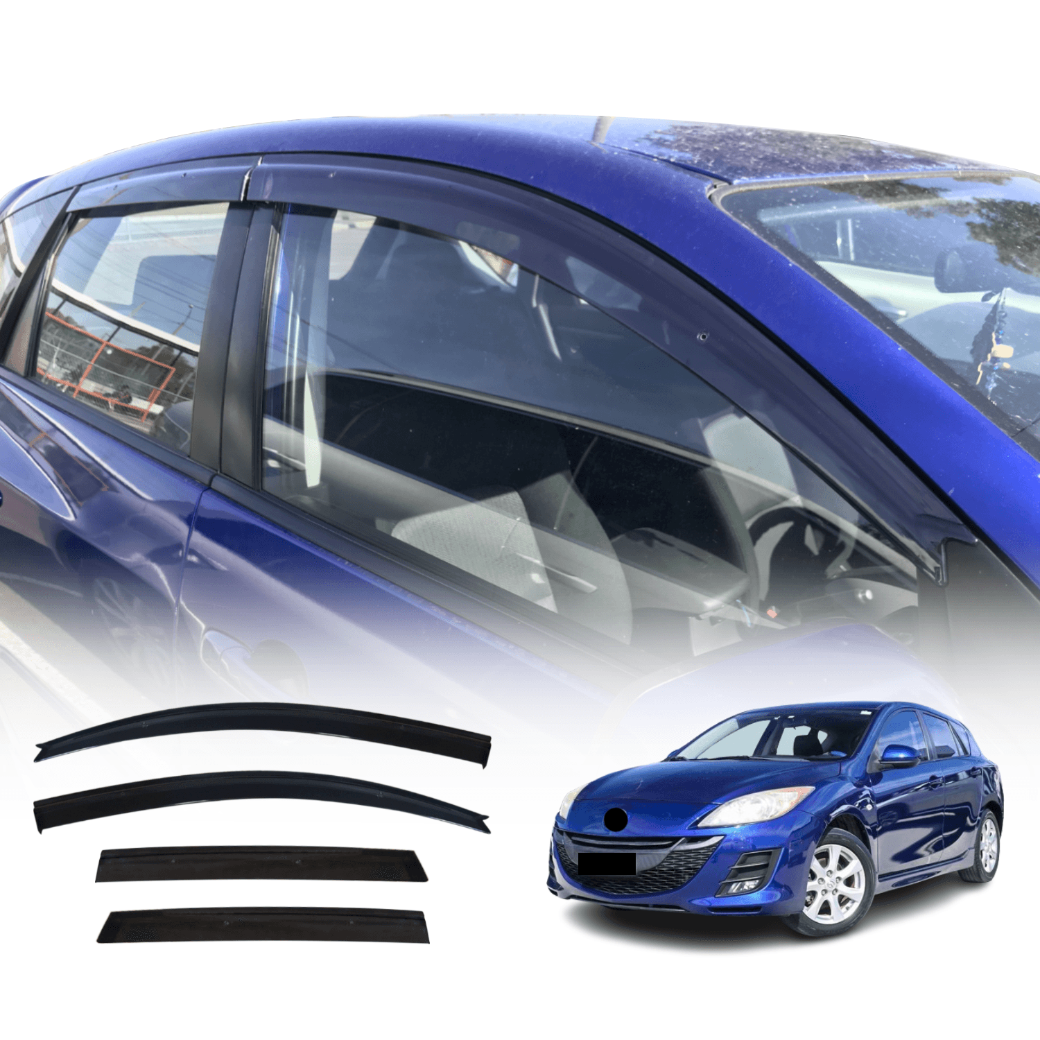 Injection Weather Shields for Mazda 3 Hatch BK Series 2004-2009