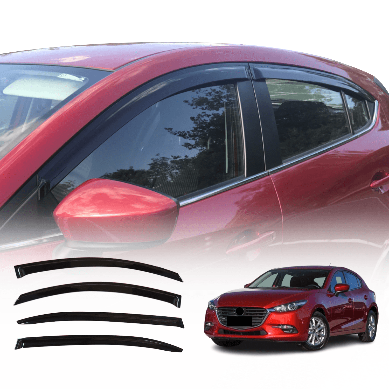 Injection Weather Shields for Mazda 3 Hatch BM BN Series 2013-2019