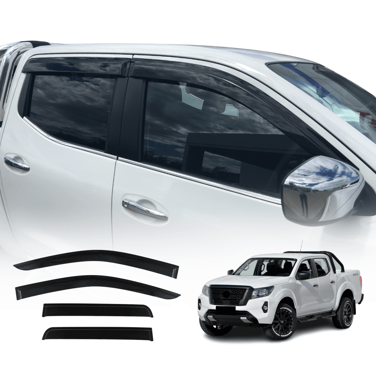 Injection Weather Shields for Nissan Navara NP300 D23 Dual Cab 2015-Onwards