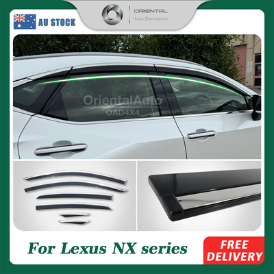 Injection Stainless 6pcs Weathershields For Lexus NX Series 2022-onwards Weather Shields Window Visor