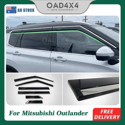 Pre-order Injection 6pcs Stainless Weathershields For Mitsubishi Outlander ZM Series 2021+ Weather Shields Window Visor