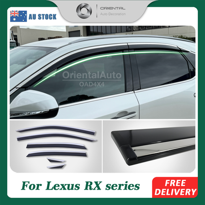 Injection Stainless 6pcs Weathershields For Lexus RX Series 2022+ Weather Shields Window Visor