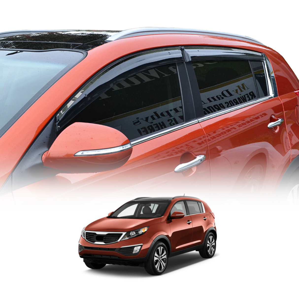 Stainless Edge Weather Shields for KIA Sportage SL Series 2010-2015