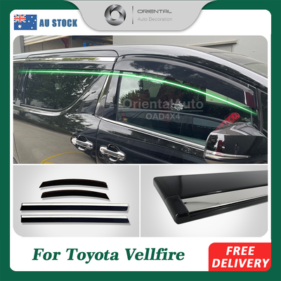 Pre-order Injection Stainless Weathershields For Toyota Vellfire 2015-2024 Weather Shields Window Visor