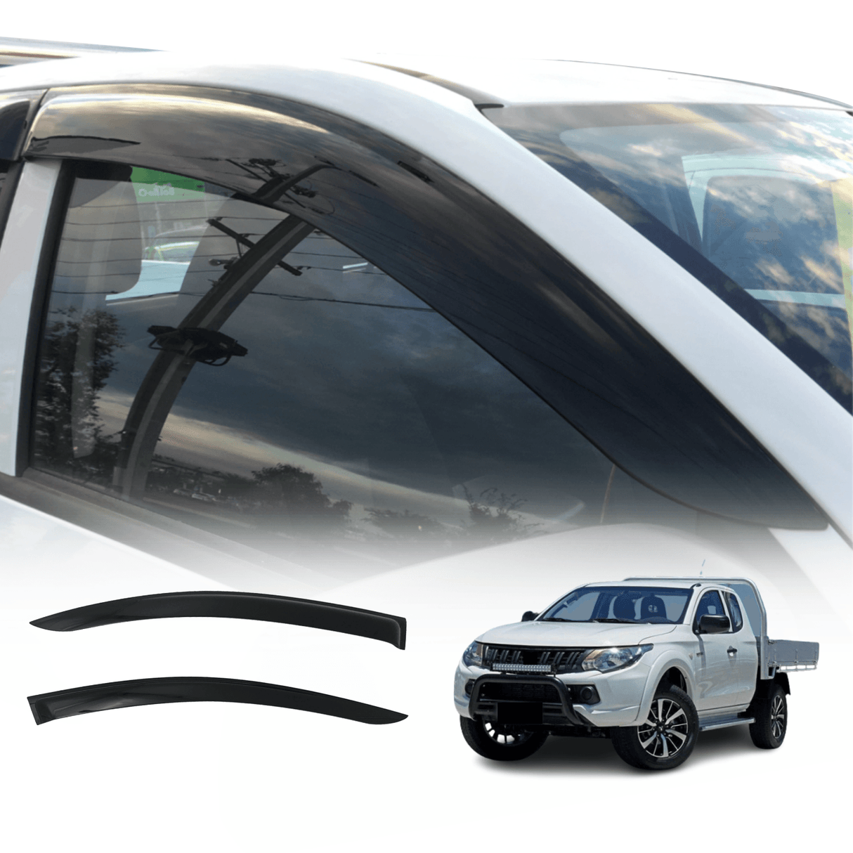 Injection Weather Shields for Mitsubishi Triton MQ MR Extra Cab 2015-2024 2PCS